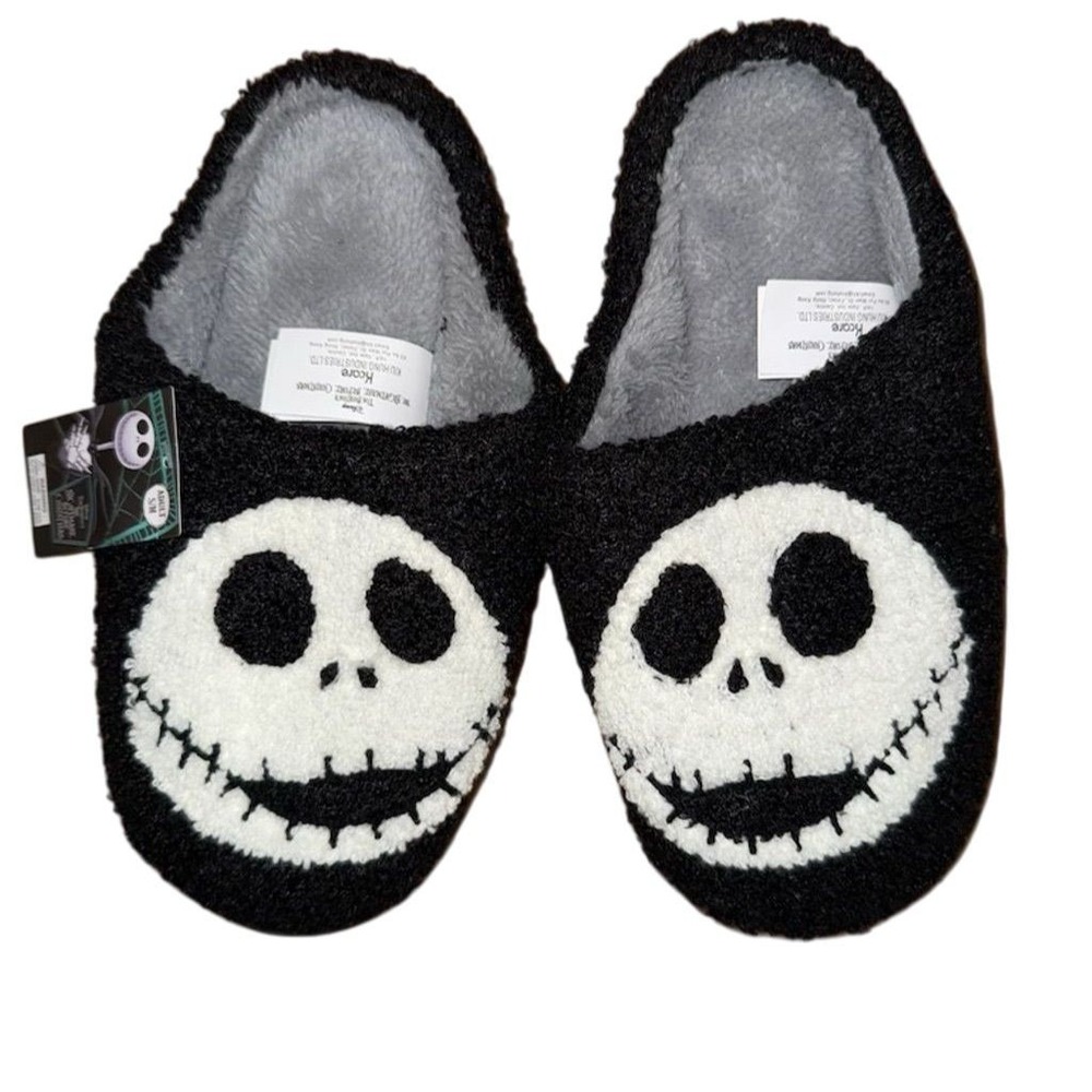 Disney Jack Skellington Slippers Unisex S/M Black Nightmare Before Christmas NBC